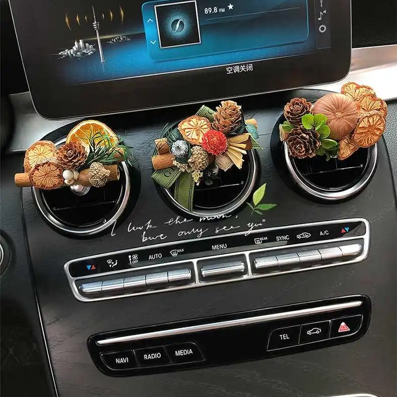 ROSAY Eternal Nature Breeze - Natural Dried Flower Car Air Vent Diffuser | Multi-Style Aromatic Decor for Car Interior