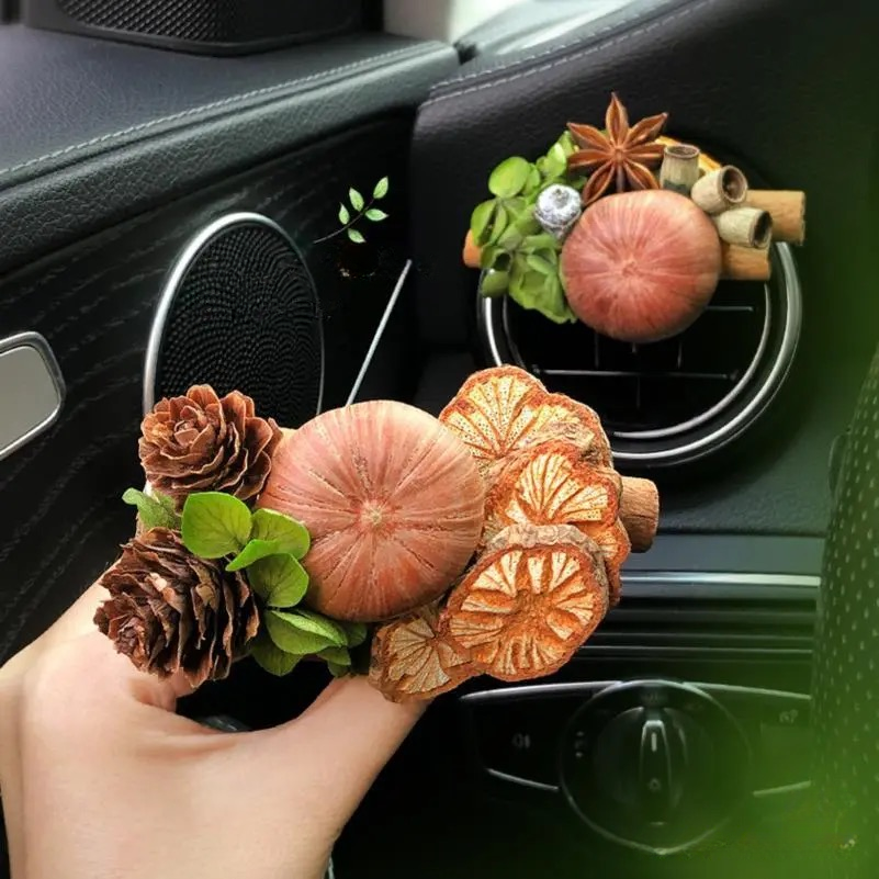 ROSAY Eternal Nature Breeze - Natural Dried Flower Car Air Vent Diffuser | Multi-Style Aromatic Decor for Car Interior