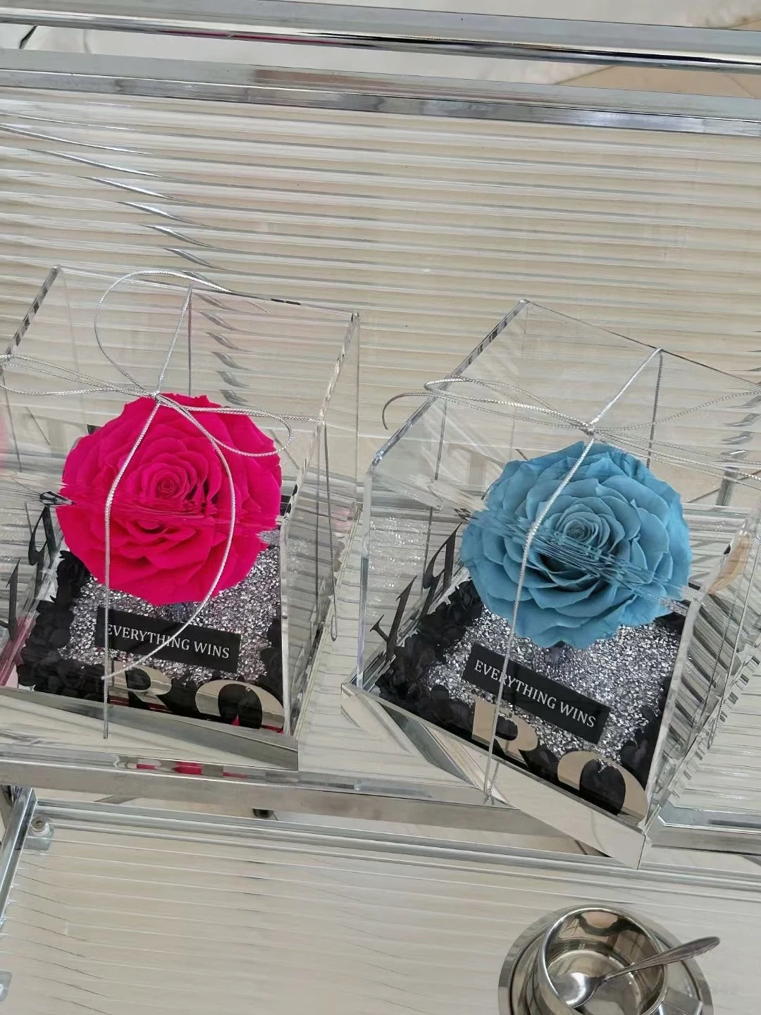 Winning Bloom Eternal - Single Preserved Rose in Acrylic Box | Multi-Color Options & Luxe "Everything Wins" Design