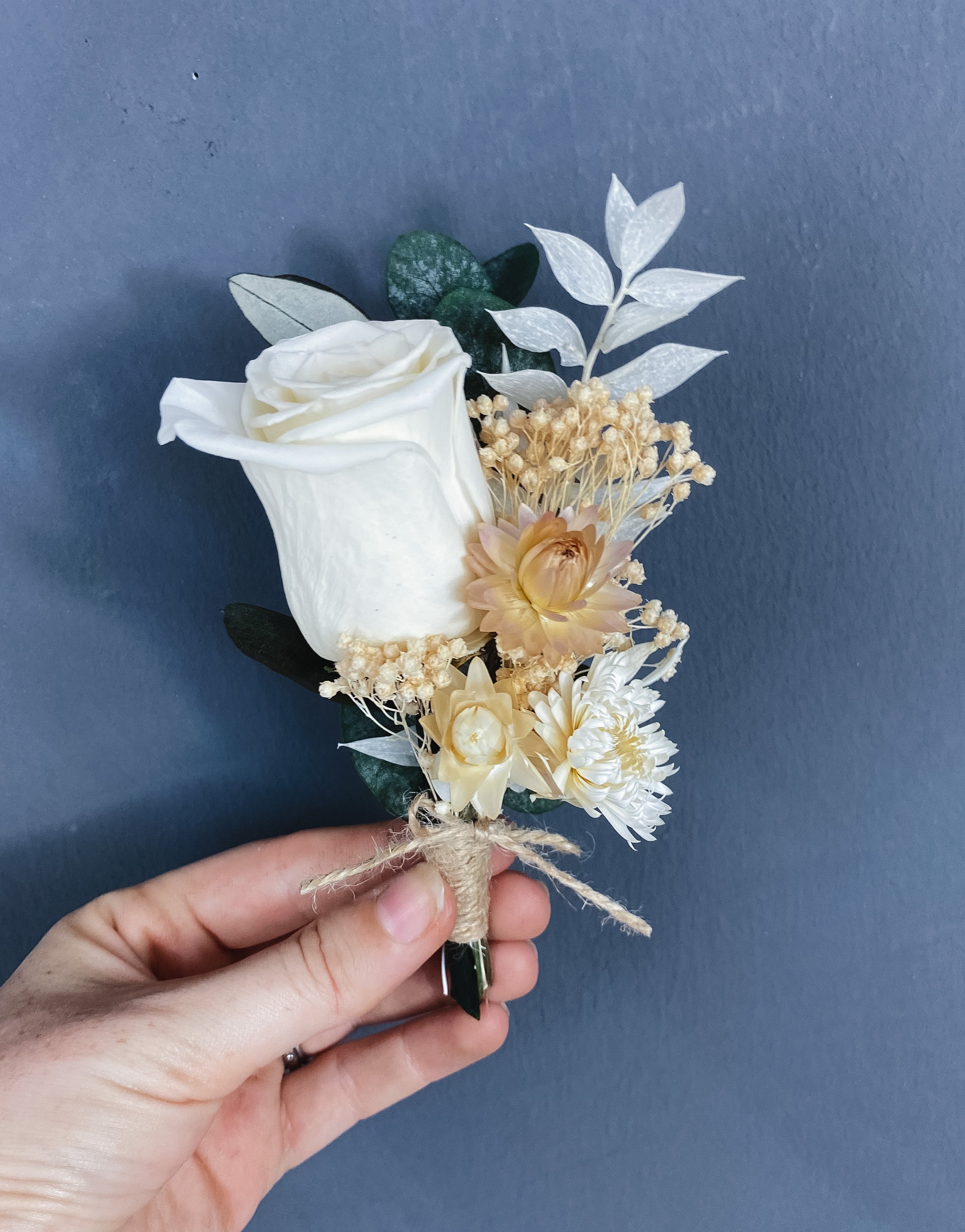 Bella dried flower buttonhole